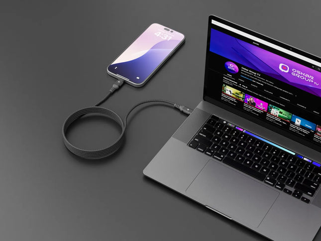 Powereology 60W USB-C to USB-C Magnetic V2.0 Cable 1.2M – Dark Grey
