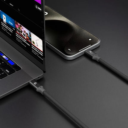Powereology 240W USB4 Thunderbolt 40G Aluminium Shell Nylon Braided Cable - Powereology 240W USB4 Thunderbolt 40G Aluminium Shell Nylon Braided Cable 3M  2MPower, speed