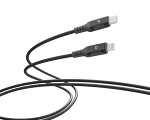 POWEROLOGY MFI LIGHTNING TO USB-C ALUMINIUM SHELL NYLON BRAIDED CABLE 3 METER - DARK GRE - Powereology MFi Lightning to USB-C Aluminium Shell Nylon Braided Cable 3M Dark Grey