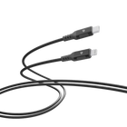 POWEROLOGY MFI LIGHTNING TO USB-C ALUMINIUM SHELL NYLON BRAIDED CABLE 3 METER - DARK GRE