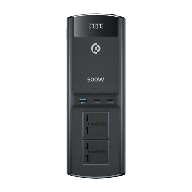 Powerology 500W Universal Multi-Port Car Inverter With Dual USB-C Output - Charge your smartphone quickly in travel with Powerology 500W Universal Multi-Port Car Inverter