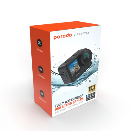 Porodo Lifestyle Fully Waterproof UHD Action Camera is designed for capturing eyes catching photos and videos in any environment. With a waterproof ca