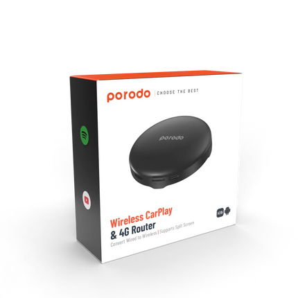 Porodo Android 13 Carplay Box 4+64GB-128GB - Black