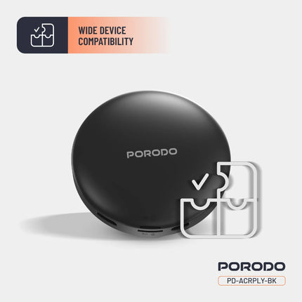 Black device with 'PORODO' branding on a light gray background