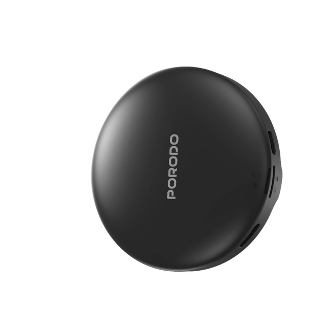 Black circular device with 'PORODO' branding on a white background