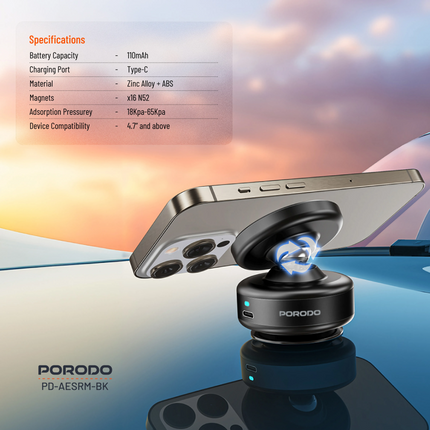 During daily driving or even on a trip, you need to drive safely while watching your phone to use the map or other daily calls. Porodo Vacuseal Magsaf