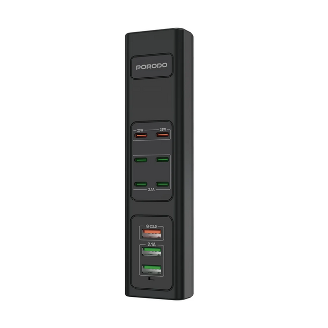 The Porodo 85W Multi-Port USB Charging Hub is an efficient, powerful charger that was made for all needs regarding devices. Equipped with a 3-pin UK p