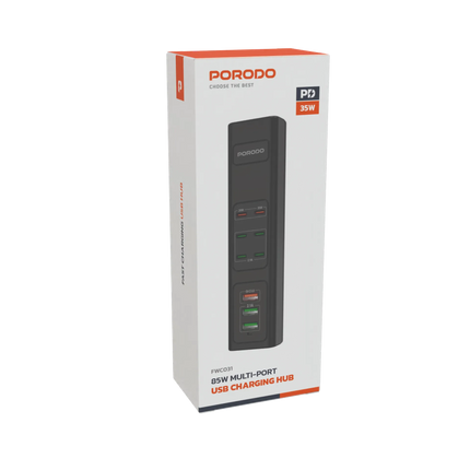 The Porodo 85W Multi-Port USB Charging Hub is an efficient, powerful charger that was made for all needs regarding devices. Equipped with a 3-pin UK p