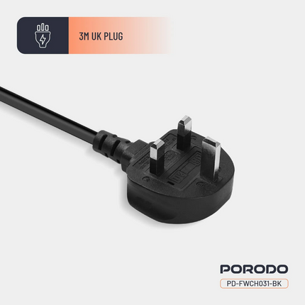 The Porodo 85W Multi-Port USB Charging Hub is an efficient, powerful charger that was made for all needs regarding devices. Equipped with a 3-pin UK p