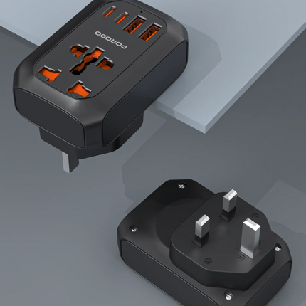 The Porodo Universal AC Adapter is a versatile and efficient charging solution that can serve almost all the devices of modern multi-device users. It 