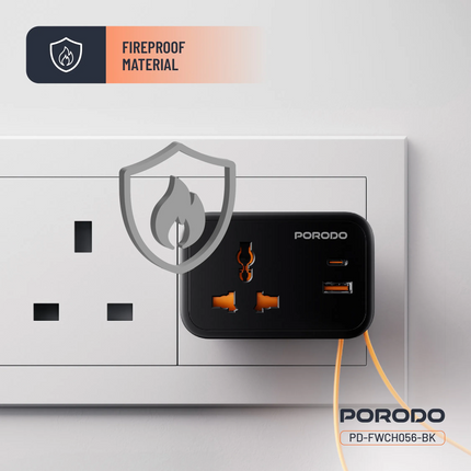 The Porodo Universal Wall Socket provide a reliable and convenient solution for every power need. With a rated voltage of 250V and an absolute maximum