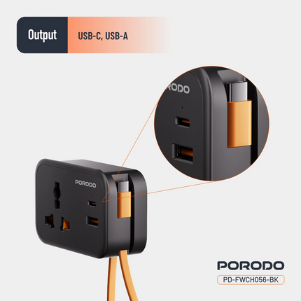 The Porodo Universal Wall Socket provide a reliable and convenient solution for every power need. With a rated voltage of 250V and an absolute maximum