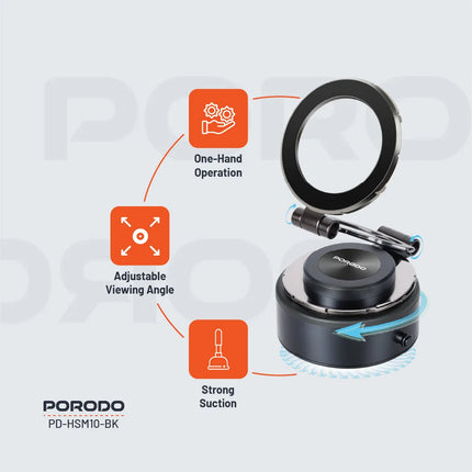 PORODO ELECTRIC 360° FOLDABLE MAGSAFE HOLDER - BLACK