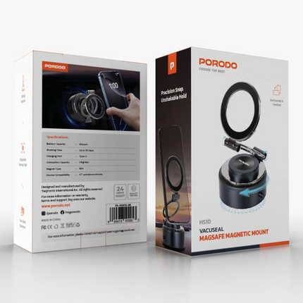 The Porodo Vacuseal MagSafe Magnetic Mount is a versatile and powerful phone holder designed for secure mounting and hands-free convenience. This devi