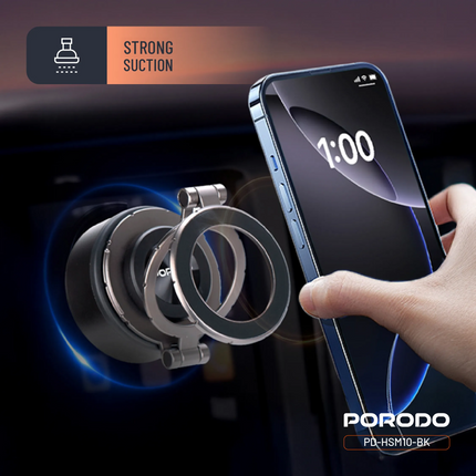 The Porodo Vacuseal MagSafe Magnetic Mount is a versatile and powerful phone holder designed for secure mounting and hands-free convenience. This devi