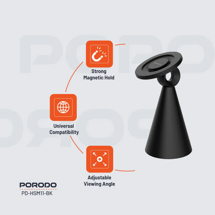 Porodo MagSafe Magnetic Desk Mount boasts convenience and stability in its design. It is made of strong plastic and powerful N52 magnets, resisting th