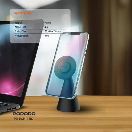 Porodo MagSafe Magnetic Desk Mount boasts convenience and stability in its design. It is made of strong plastic and powerful N52 magnets, resisting th
