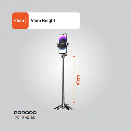 Capture every moment with the Porodo Foldable Selfie Stick, an extremely versatile and durable tool for every photography-loving enthusiast. Made with
