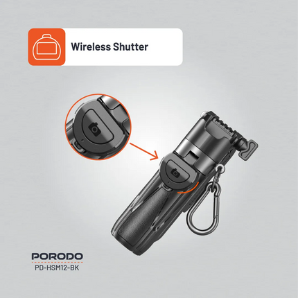 Capture every moment with the Porodo Foldable Selfie Stick, an extremely versatile and durable tool for every photography-loving enthusiast. Made with