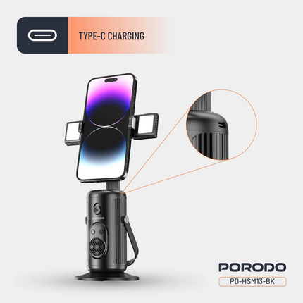 With the Porodo Face Tracking Smart Mount, all your content-creation endeavors can be simple and hands-free. The 1800mAh battery keeps you tracking fa