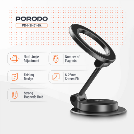Porodo Maglock MagSafe Phone Mount is a great, universal phone mount with easy access to your screen and a tight grip on your phone. The mount is made