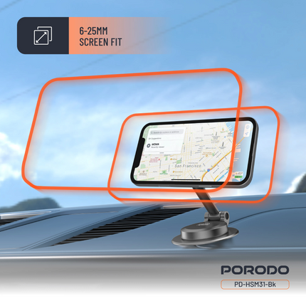 Porodo Maglock MagSafe Phone Mount is a great, universal phone mount with easy access to your screen and a tight grip on your phone. The mount is made