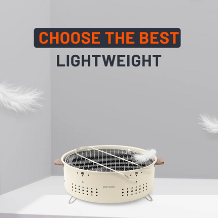With its compact and portable form, the Porodo Lifestyle Mini Portable Charcoal Grill captures the spirit of outdoor cooking. Its lightweight design m