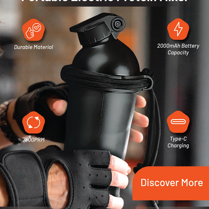 The Porodo Lifestyle Portable Electric Protein Mixer is built with convenience and efficacy, designed with the precise 550ml size for your daily prote