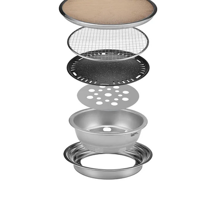 Add class to your outdoor grilling with the rich brown Porodo Lifestyle Multi-Purpose Tabletop Grill. Constructed with the best quality birch wood, th