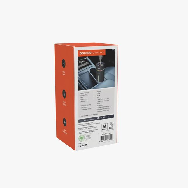 Experience the enchanting power of aromatherapy with the Porodo Lifestyle Portable Air Diffuser. This handsome diffuser incorporates elegance, functio