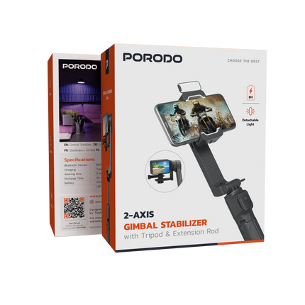 The Porodo 2-Axis Gimbal Stabilizer is crafted to make your videography experience rise to a whole new level and capture incredible footage of profess