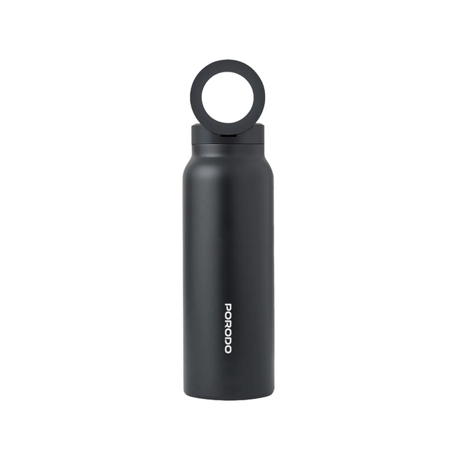 The Porodo Lifestyle Magnetic Mount Water Bottle perfectly balances functionality and style with its 700 mL capacity and BPA-free, double-wall insulat