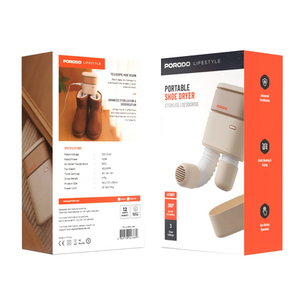The Porodo Lifestyle Portable Shoe Dryer will go the extra mile with its advanced features to keep your shoes fresh, dry, and odor-free for optimal ca