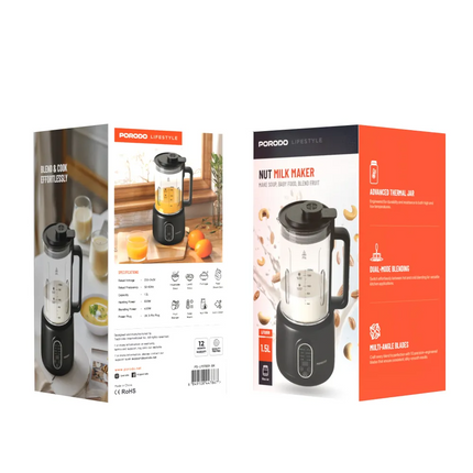 The Porodo Lifestyle NUT Milk Maker is an advanced, functional addition to your kitchen that would greatly make it simpler for you. With a 1.5L capaci