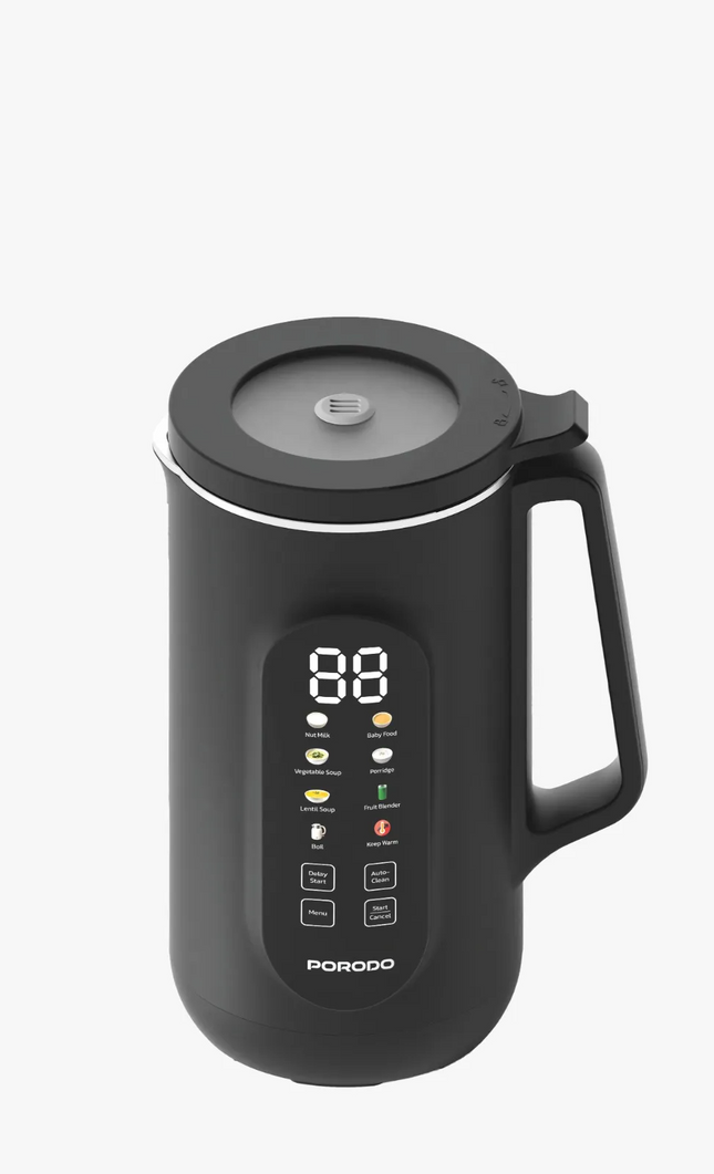 The Porodo Lifestyle Nut Milk Maker is your one-stop for fresh, healthy drinks and meals. The working voltage of the machine is rated at 220-240V, wit