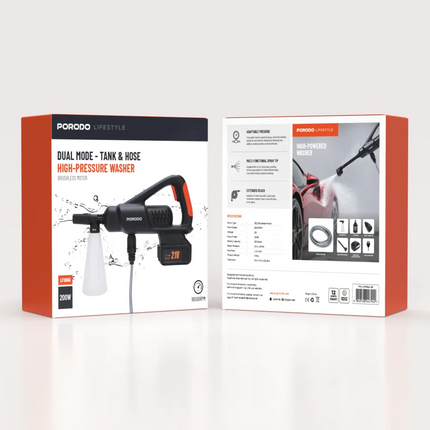 Porodo Lifestyle Dual Mode - Tank & Hose High-Pressure Washer