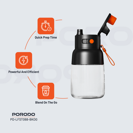 The Porodo Lifestyle Blend &amp; Sip Portable Blender goes with the flow of a healthy lifestyle and is a perfect companion for active living. At 18,00