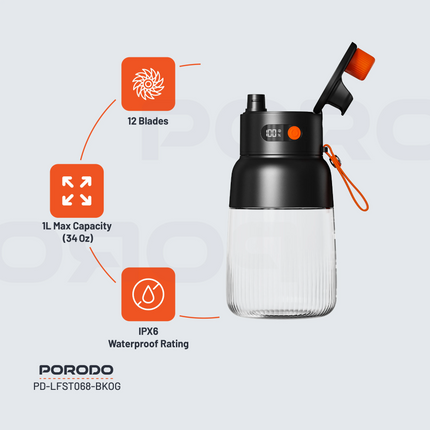The Porodo Lifestyle Blend &amp; Sip Portable Blender goes with the flow of a healthy lifestyle and is a perfect companion for active living. At 18,00