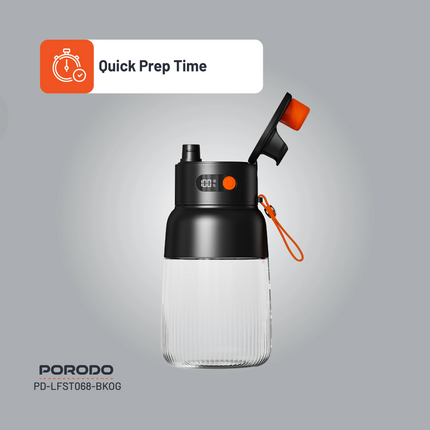 The Porodo Lifestyle Blend &amp; Sip Portable Blender goes with the flow of a healthy lifestyle and is a perfect companion for active living. At 18,00