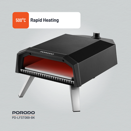 The Porodo Lifestyle 12" Pizza Outdoor Oven has a beautiful black color and is an ideal integration for any outdoor kitchen. It gives you an experienc