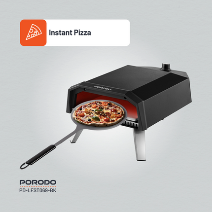 The Porodo Lifestyle 12" Pizza Outdoor Oven has a beautiful black color and is an ideal integration for any outdoor kitchen. It gives you an experienc