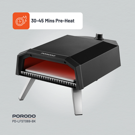The Porodo Lifestyle 12" Pizza Outdoor Oven has a beautiful black color and is an ideal integration for any outdoor kitchen. It gives you an experienc