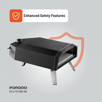 The Porodo Lifestyle 12" Pizza Outdoor Oven has a beautiful black color and is an ideal integration for any outdoor kitchen. It gives you an experienc