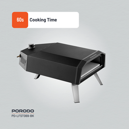 The Porodo Lifestyle 12" Pizza Outdoor Oven has a beautiful black color and is an ideal integration for any outdoor kitchen. It gives you an experienc