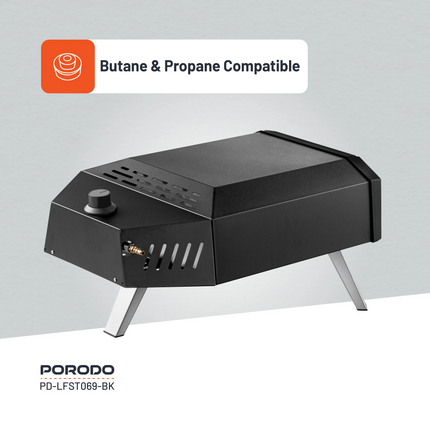 The Porodo Lifestyle 12" Pizza Outdoor Oven has a beautiful black color and is an ideal integration for any outdoor kitchen. It gives you an experienc