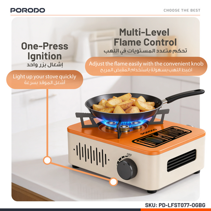 The Porodo Lifestyle Portable Outdoor Stove is a great companion for outdoor activities and sports because of its convenient, high-performance, and du