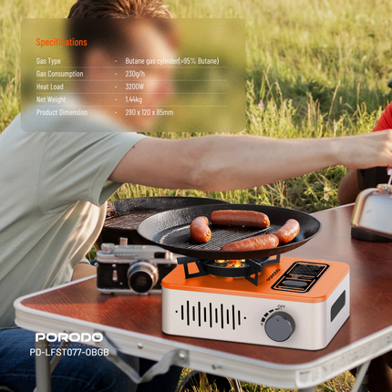 The Porodo Lifestyle Portable Outdoor Stove is a great companion for outdoor activities and sports because of its convenient, high-performance, and du