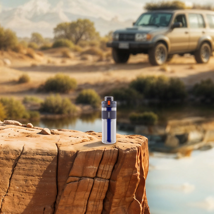Introducing Porodo Lifestyle Water Bottle with 2-Stage Filtration, a true travel companion for hydration. This water bottle is designed with a whoppin