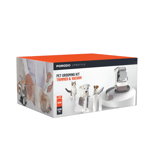 The Porodo Lifestyle Pet Grooming Kit Trimmer &amp; Vacuum is an all-inclusive solution for keeping your pet clean with convenience and comfort. Power