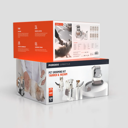 The Porodo Lifestyle Pet Grooming Kit Trimmer &amp; Vacuum is an all-inclusive solution for keeping your pet clean with convenience and comfort. Power